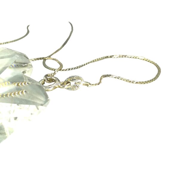 Vintage Crystal Snowflake Pendant Necklace, 925 Sterling Silver Chain - Picture 5 of 5